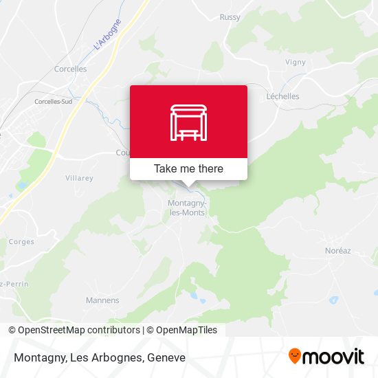 Montagny, Les Arbognes map