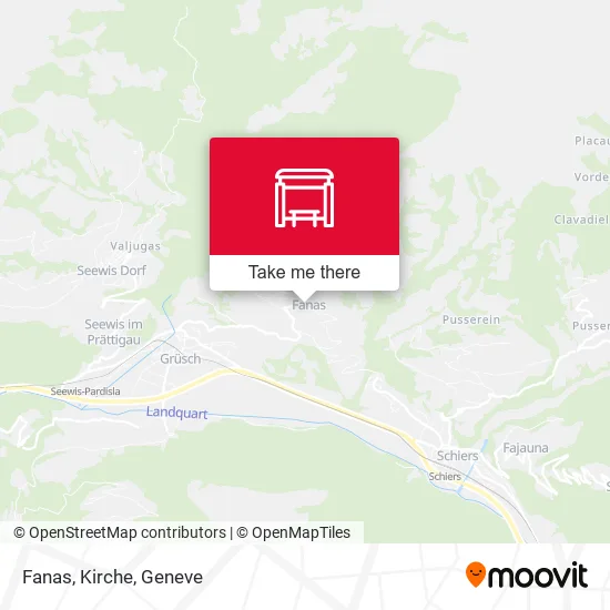 Fanas, Kirche map