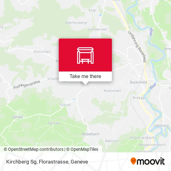Kirchberg Sg, Florastrasse map