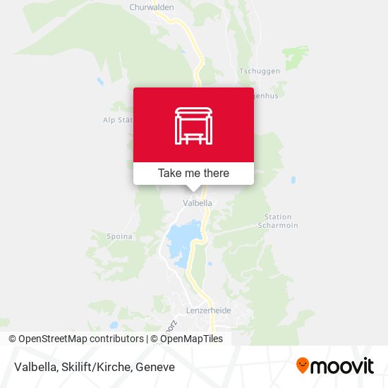 Valbella, Skilift/Kirche map