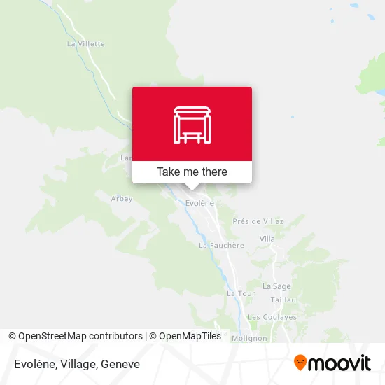 Evolène, Village map
