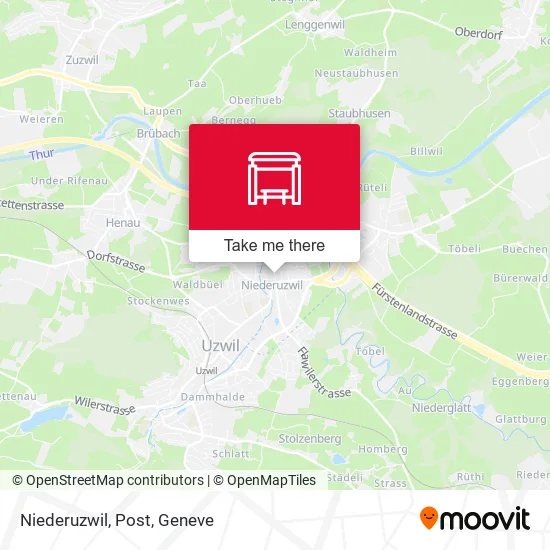 Niederuzwil, Post map