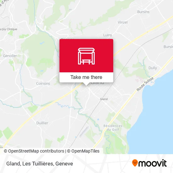 Gland, Les Tuillières map