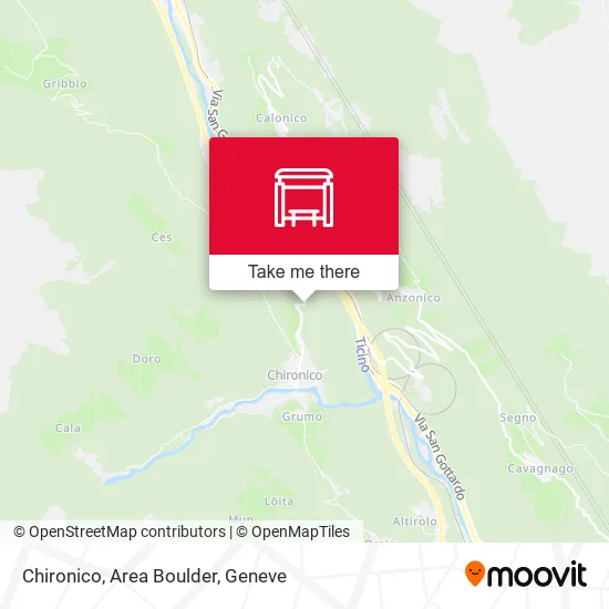 Chironico, Area Boulder map