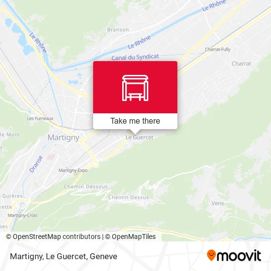 Martigny, Le Guercet map