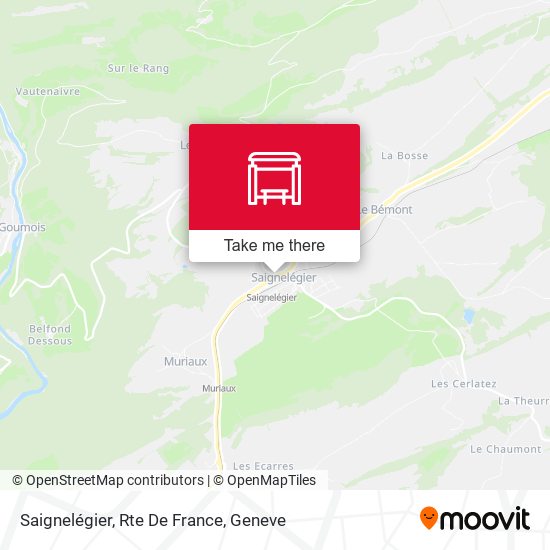 Saignelégier, Rte De France map