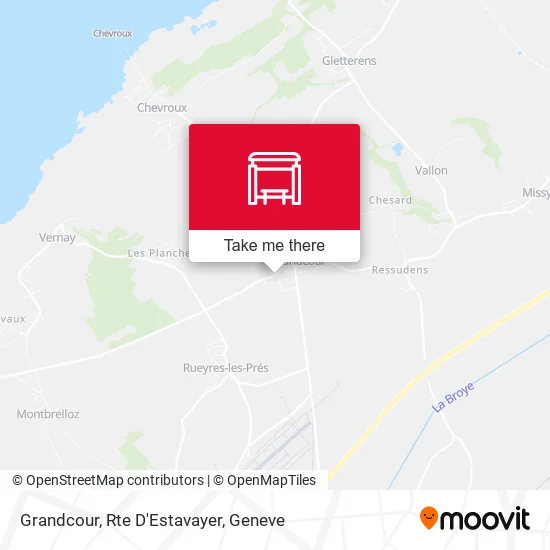 Grandcour, Rte D'Estavayer map