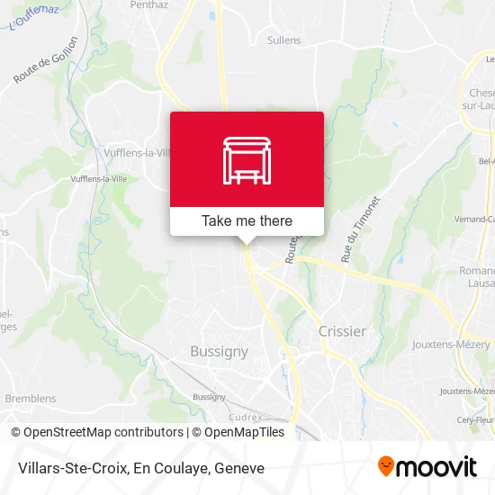 Villars-Ste-Croix, En Coulaye map
