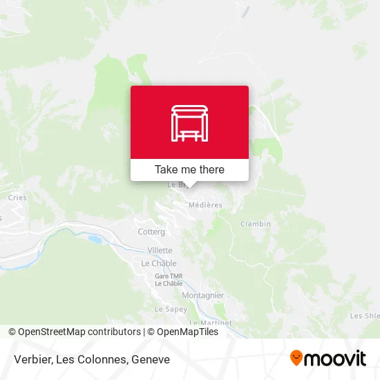 Verbier, Les Colonnes map
