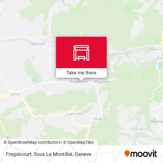 Fregiécourt, Sous Le Montillat map