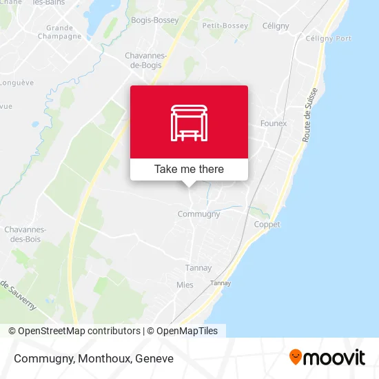 Commugny, Monthoux map