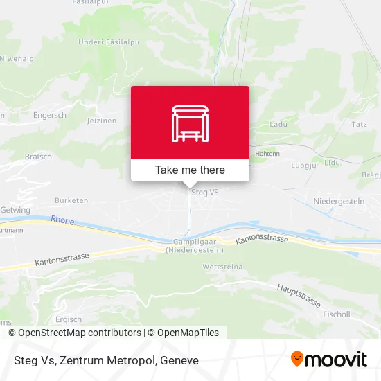 Steg Vs, Zentrum Metropol map