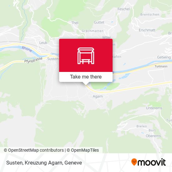 Susten, Kreuzung Agarn map