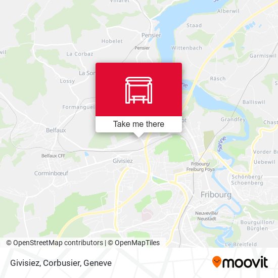 Givisiez, Corbusier map