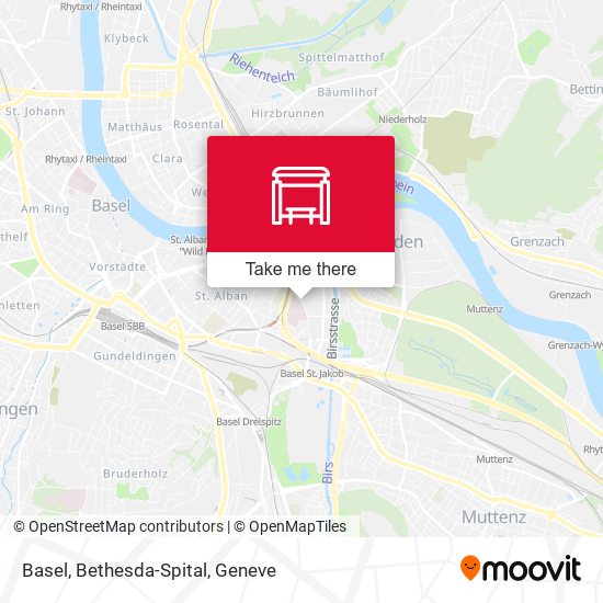 Basel, Bethesda-Spital map