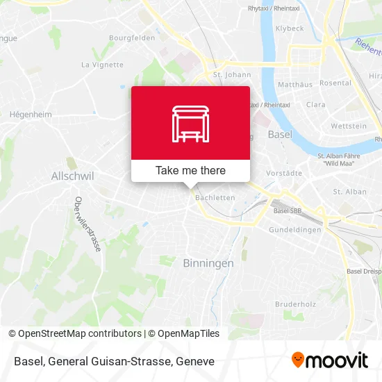 Basel, General Guisan-Strasse map