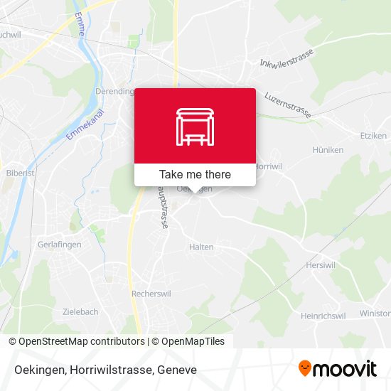 Oekingen, Horriwilstrasse map