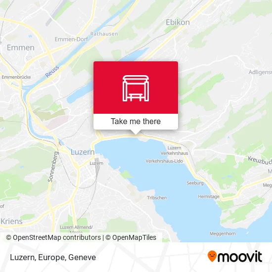 Luzern, Europe map