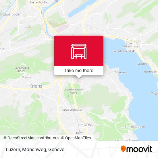 Luzern, Mönchweg Karte