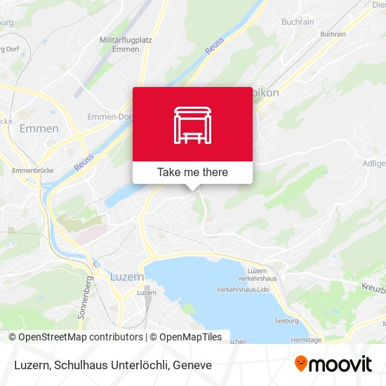 Luzern, Schulhaus Unterlöchli Karte