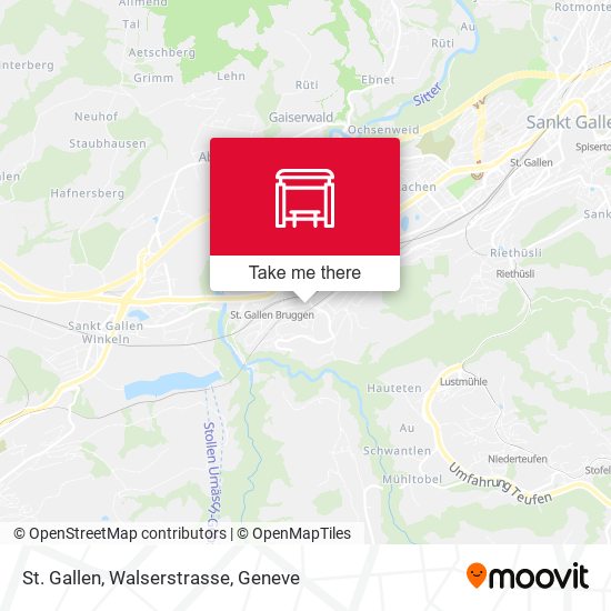 St. Gallen, Walserstrasse map