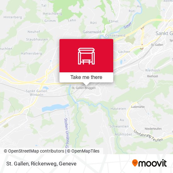 St. Gallen, Rickenweg map