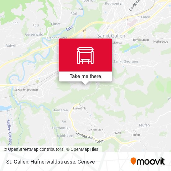 St. Gallen, Hafnerwaldstrasse Karte