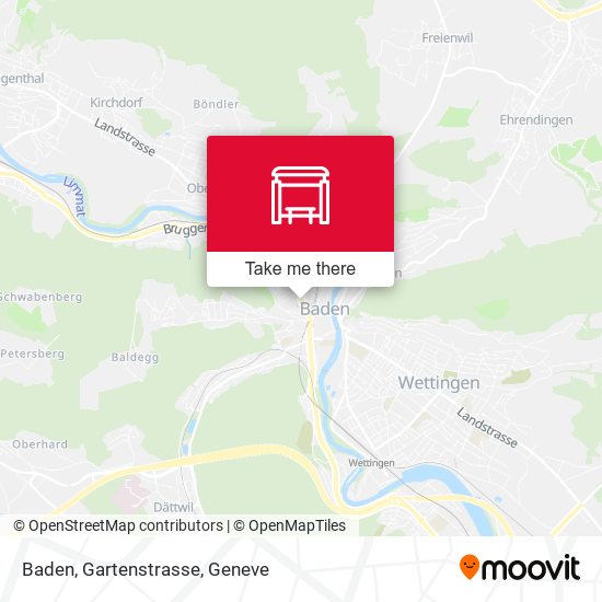 Baden, Gartenstrasse Karte