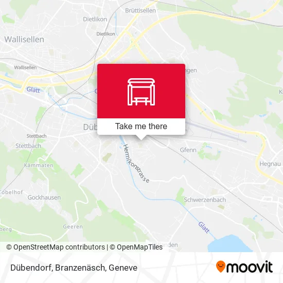 Dübendorf, Branzenäsch map