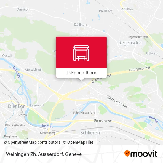 Weiningen Zh, Ausserdorf map