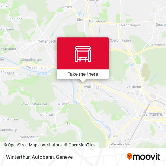 Winterthur, Autobahn map