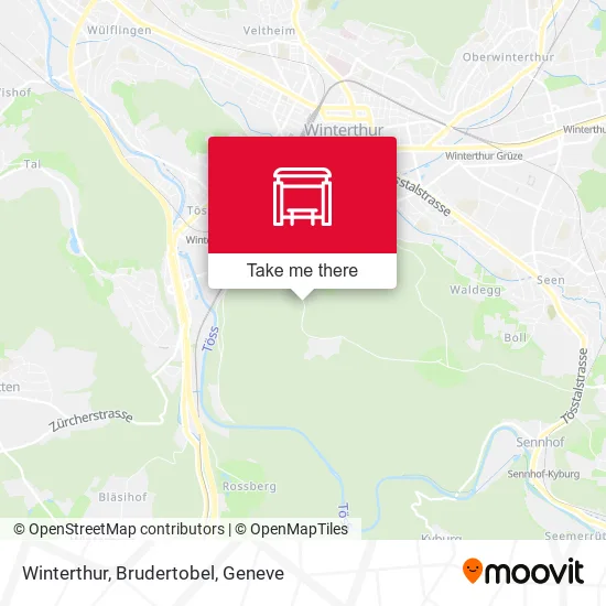 Winterthur, Brudertobel map