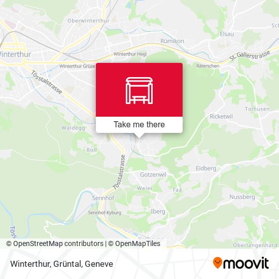 Winterthur, Grüntal map