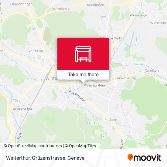 Winterthur, Grüzenstrasse Karte