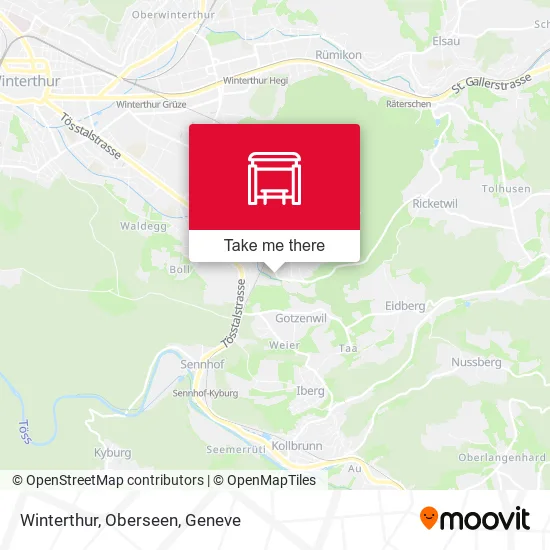 Winterthur, Oberseen map