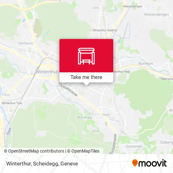 Winterthur, Scheidegg map
