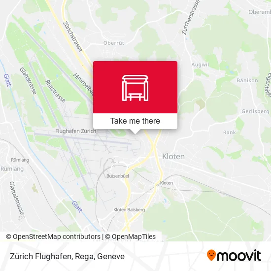 Zürich Flughafen, Rega map