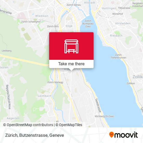 Zürich, Butzenstrasse Karte