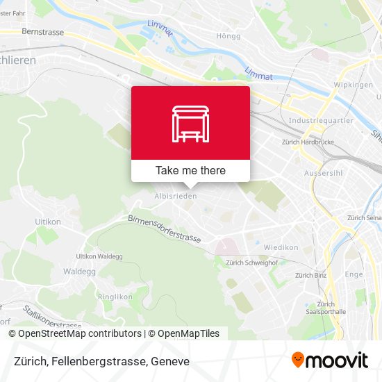 Zürich, Fellenbergstrasse Karte