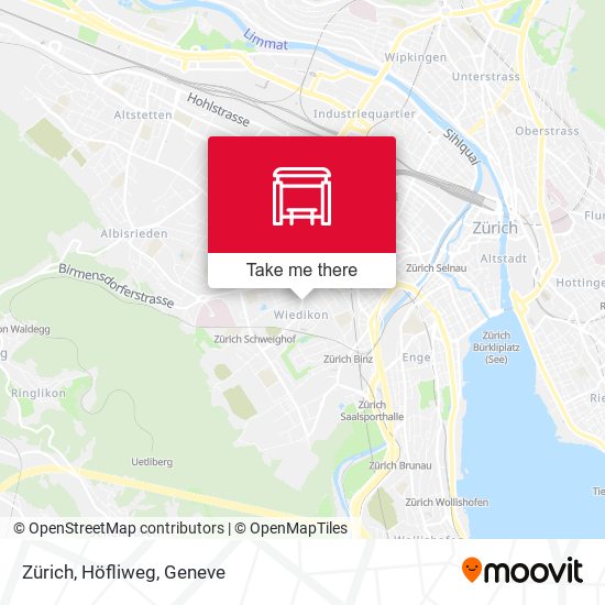 Zürich, Höfliweg Karte