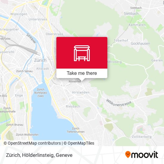 Zürich, Hölderlinsteig map
