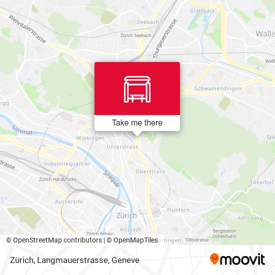 Zürich, Langmauerstrasse map