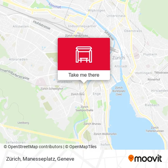 Zürich, Manesseplatz map