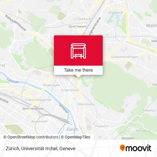 Zürich, Universität Irchel Karte