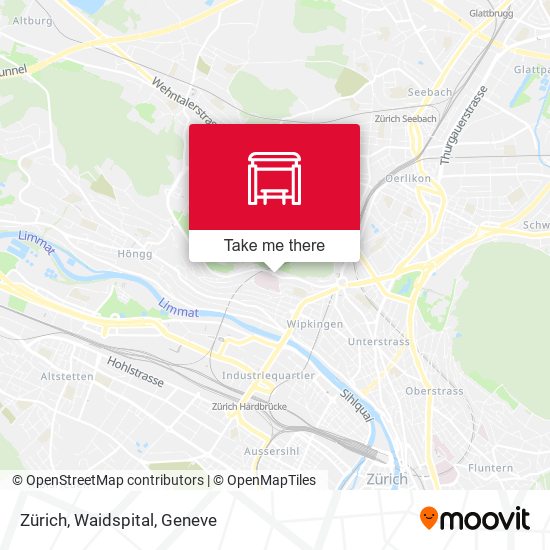 Zürich, Waidspital map