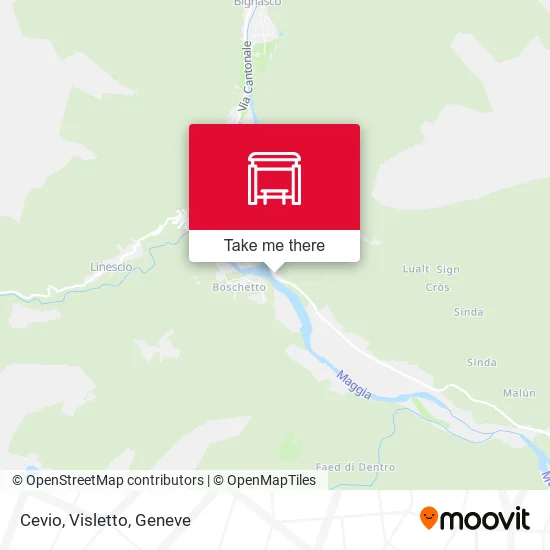 Cevio, Visletto map
