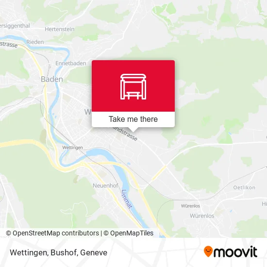 Wettingen, Bushof map