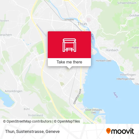 Thun, Sustenstrasse map