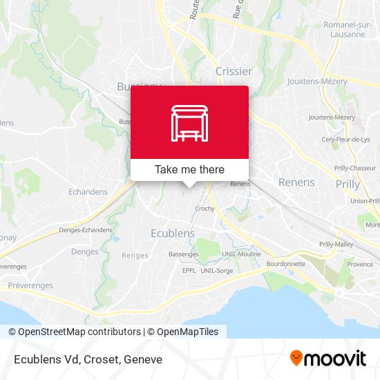 Ecublens Vd, Croset map