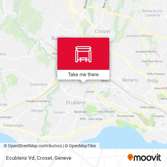 Ecublens Vd, Croset map